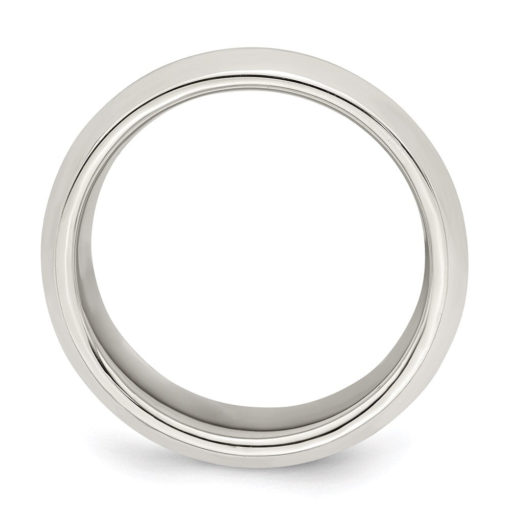 Sterling Silver 8mm Bevel Edge Size 10 Band
